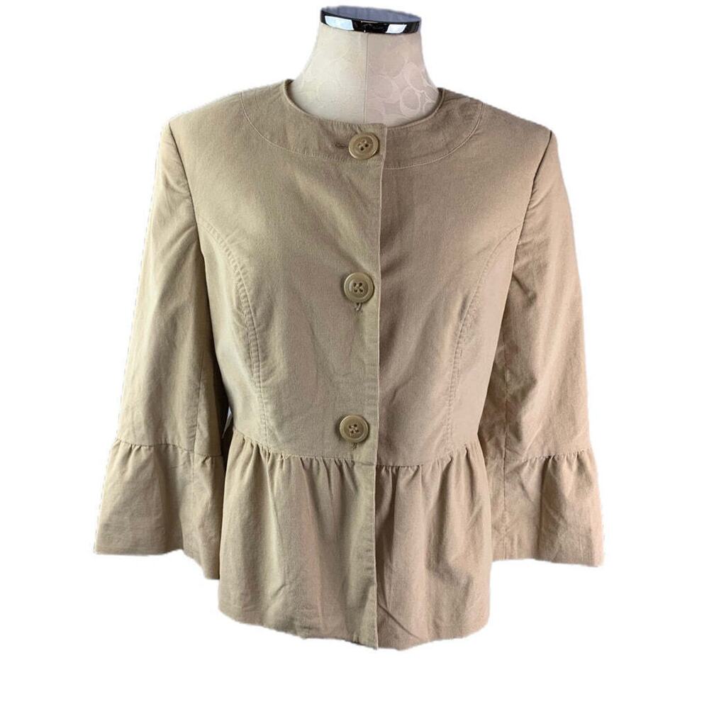 10‎ Style & Co Women's Tan Skirted Stretch Corduroy Blazer Lined